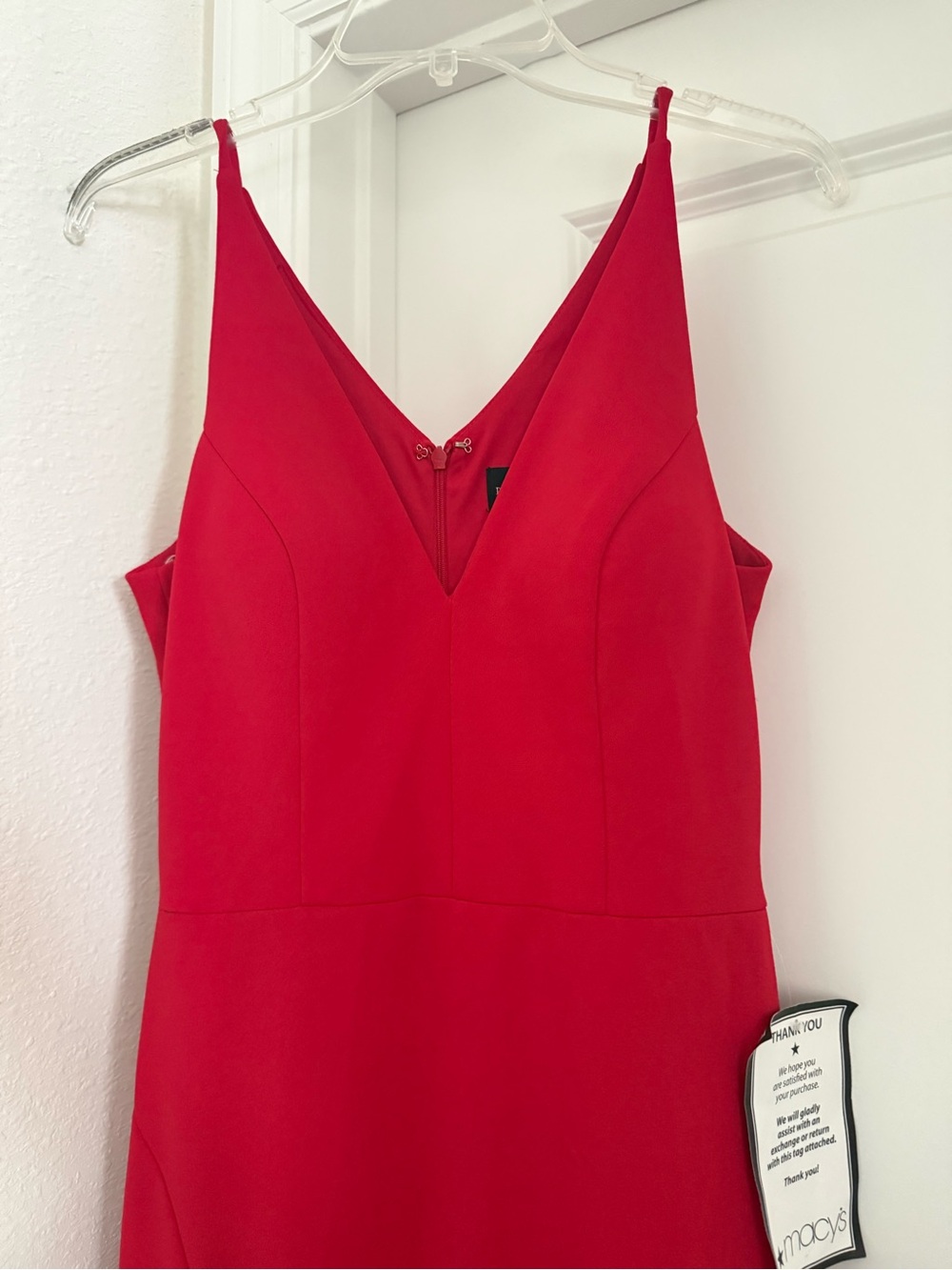 Betsy & Adam Red Ruffle Slip Maxi Dress - Picture 3 of 9
